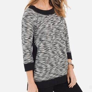 Chicos Zenergy Spacedye Zip-Back Tunic Size 1 (U.S. Size 8/10)